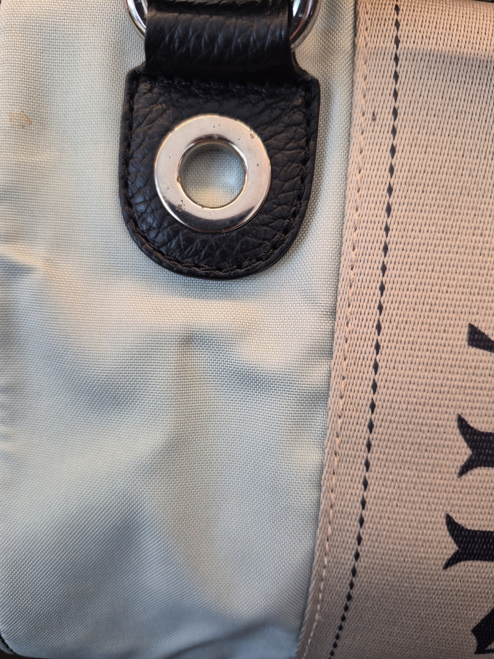 Galliano LOGO Vintage Bowling Bag.  Tan & Black Twist Lock Leather Bag, - Picture 3 of 16